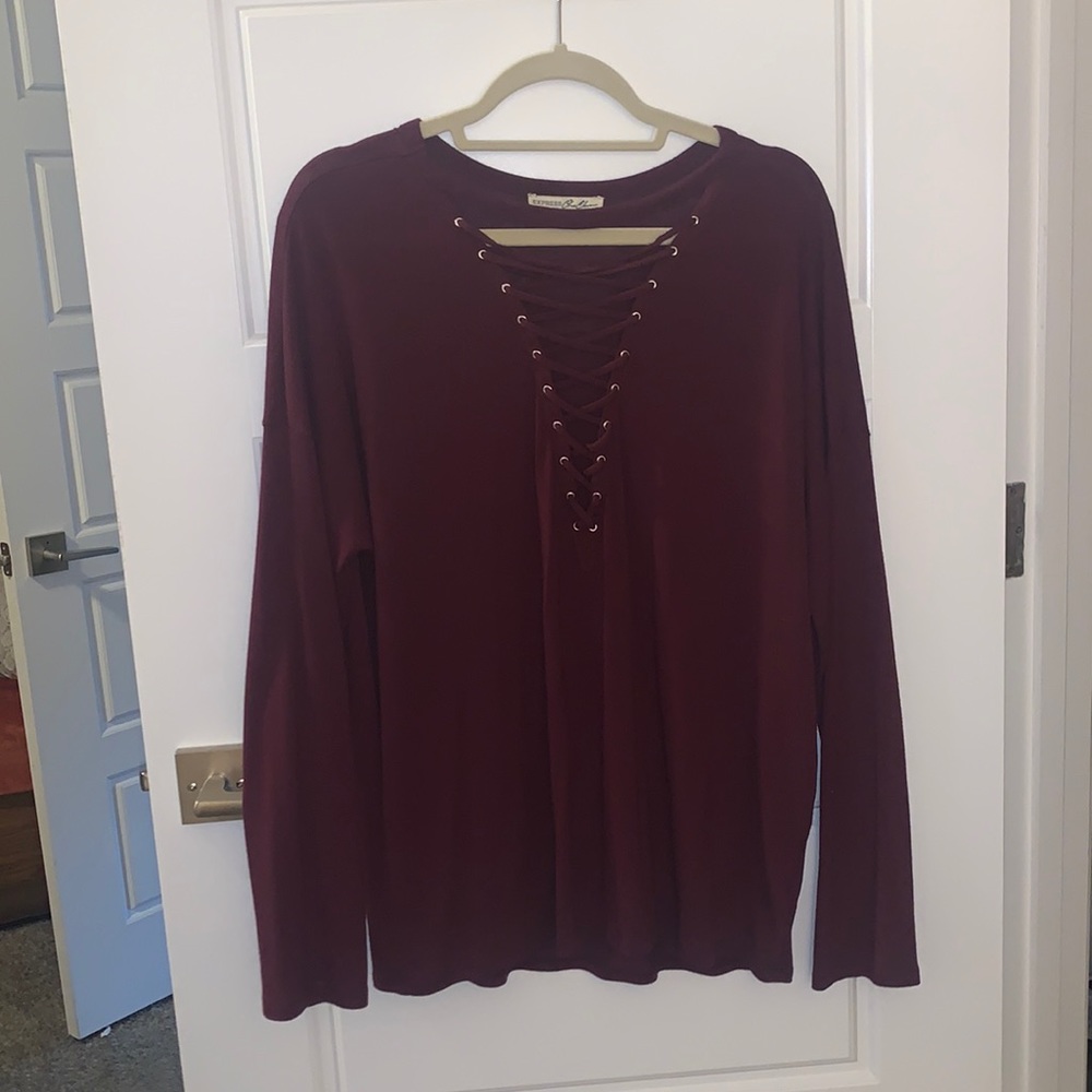 Long sleeve tie down top! Worn only a few times